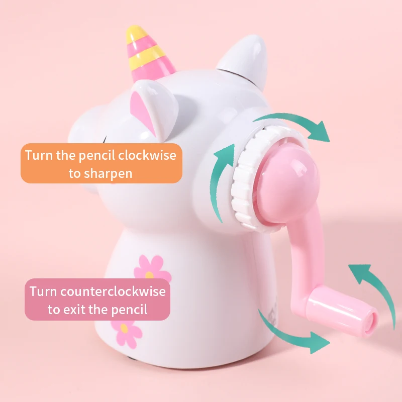 Topsthink Back to School Канцелярские мультфильм животных пластиковые Розовые босоножки Единорог точилка для