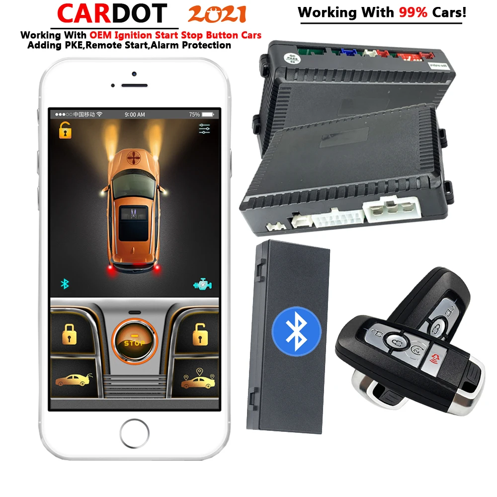 Прямая поставка, Лидер продаж на Alibaba, умный пульт дистанционного запуска двигателя Cardot, бесключевая система автомобильной сигнализации