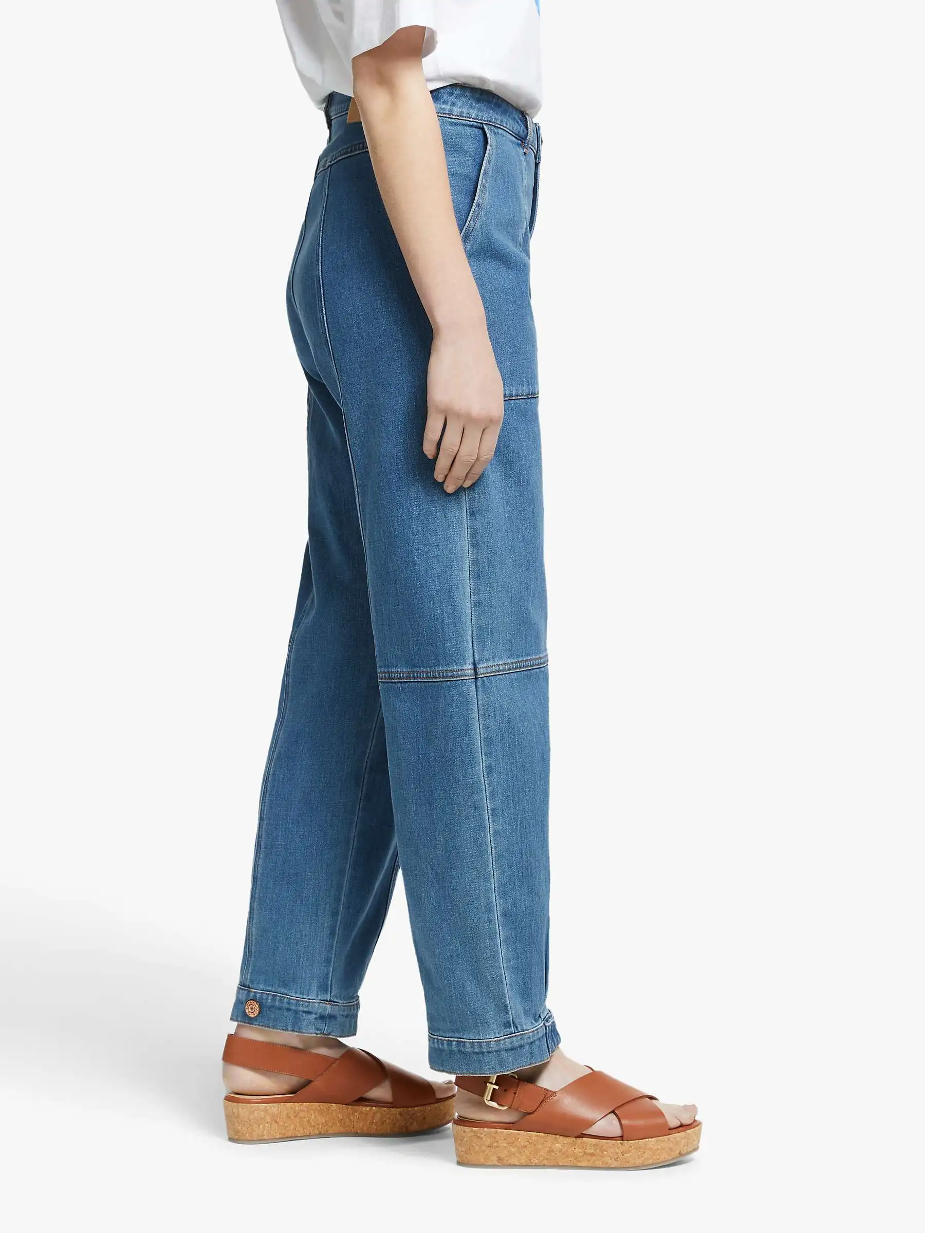 Hot Selling Custom 2024 plus size blue breathable boyfriend baggy street femme denim wide leg pants with pockets women jeans