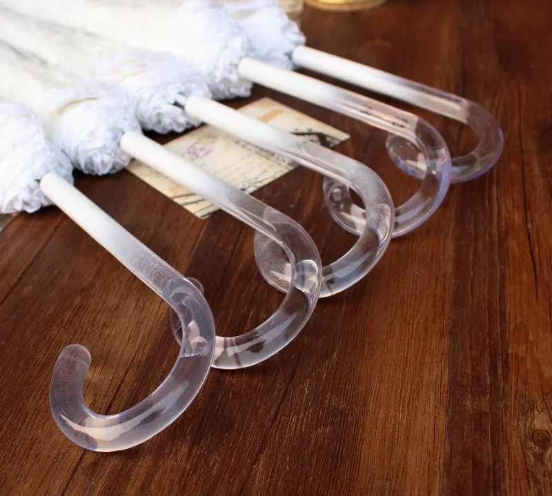 Korean Style Transparent Lace Customized Sunny Rain Straight Umbrella For Lady