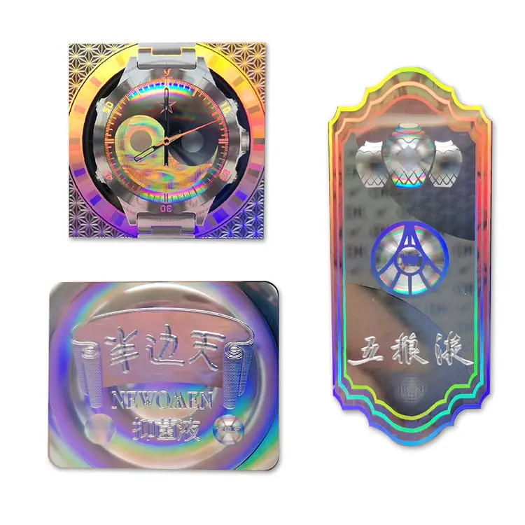Rainbow Film Vinyl Logo Laser Die Cut Sticker Fancy Design Attractive Printing Adhesive Waterproof Holographic Sticker