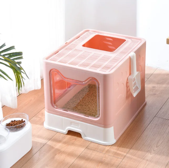 Leyou Pet Foldable Drawer Small Packing Pet Cat Litter Boxes Toilet