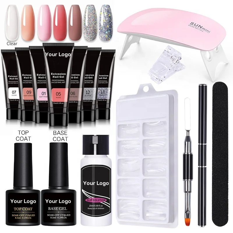 No Burn Soft Acrylic Construction Hard Gel Golden Supplier UV Builder Gel For Nail Extension Kit UV Gel