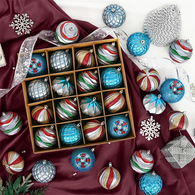 Christmas Tree Decoration Pendant Plastic Ball Christmas Decorative Ball Holiday Christmas Tree Hanging Balls