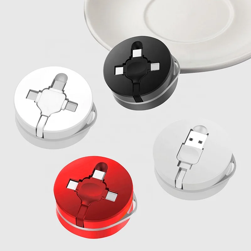 
Huien 3 in 1 two side pull retractable usb multi charging cable for iphone for android for type C 