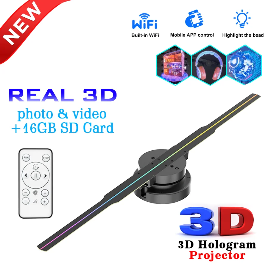 Holographic high-definition screen 42cm naked-eye 3D suspension imaging three-dimensional LED player projector