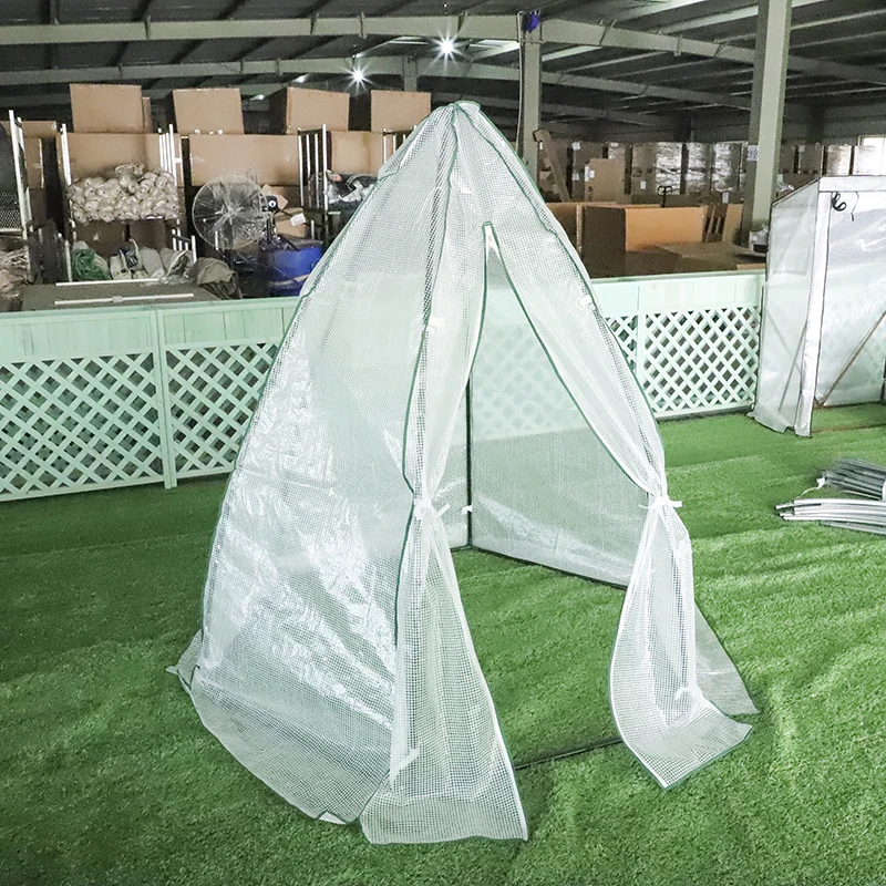 Professional round Green Garden Greenhouse Steel Frame with Waterproof Coating Easily Assembled Walk-In Design