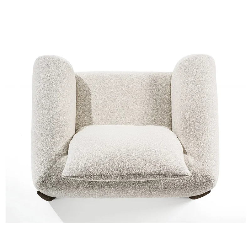 Walnut Solid Wood Leisure charis With Fabric Armchairs with Armrests Hotel Villa Living room Lounge chairs