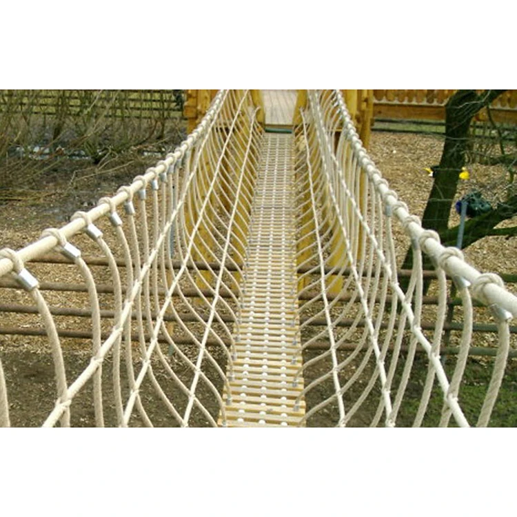Hanlin Design Playground Equipment Kids Wood Suspended Bridge Kit Rope Bridge Kit for Adults and Kids