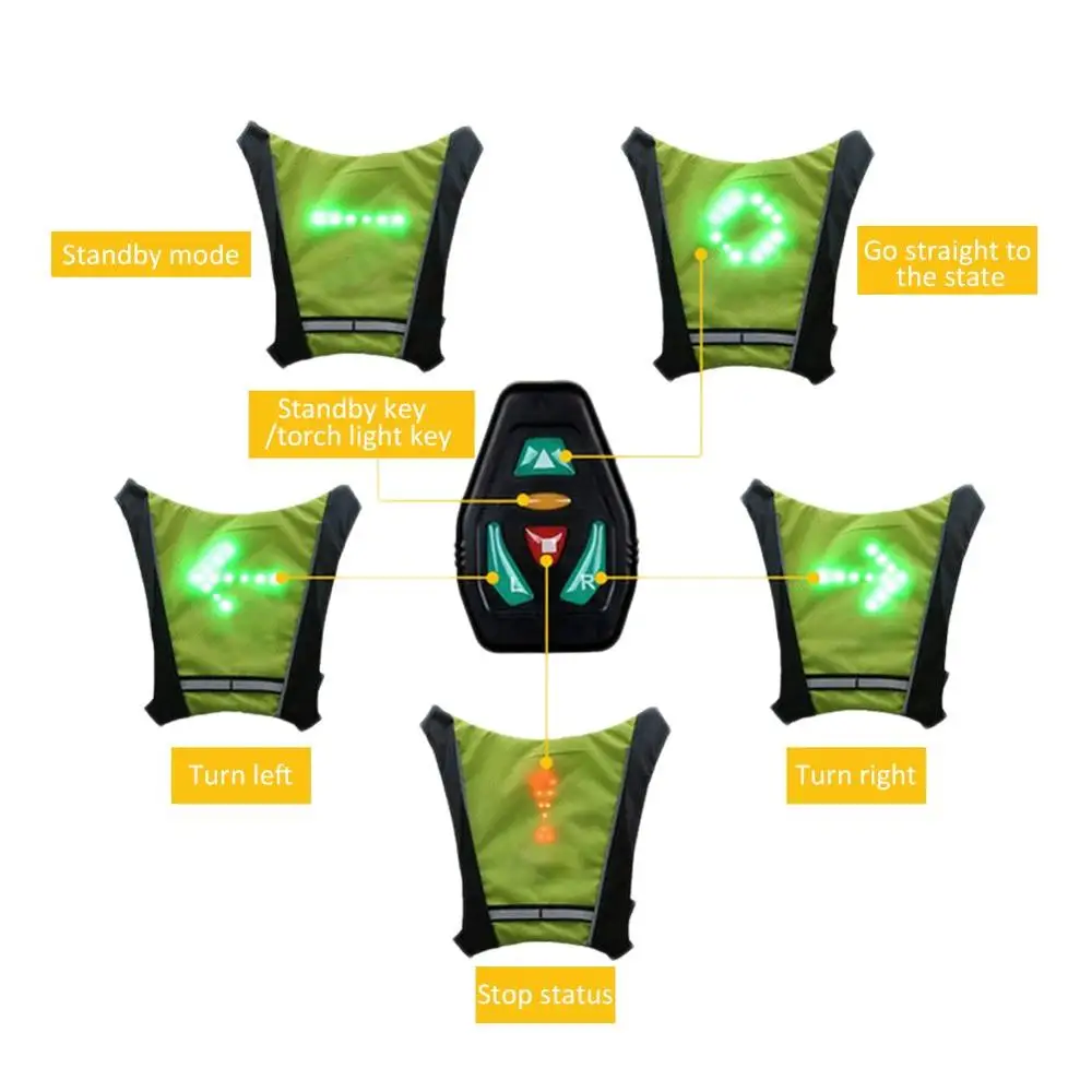 
New rechargeable led lighting traffic reflective safety vest with led light 