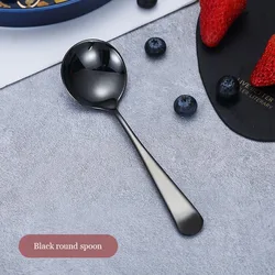 Colored Table Stainless Steel Rose Gold Korean Deep Spoon wholesale