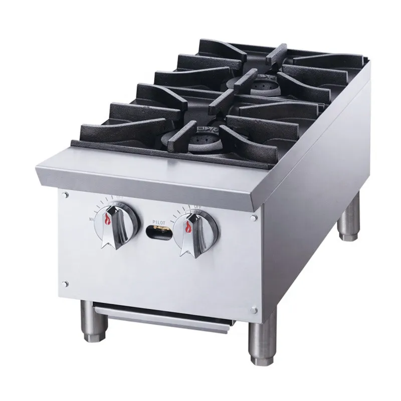 Portable Hot Plate Double Burners 56000 BTU/H  Gas Stove Restaurant Hotel Kitchen Equipment Counter Top Hot Plat