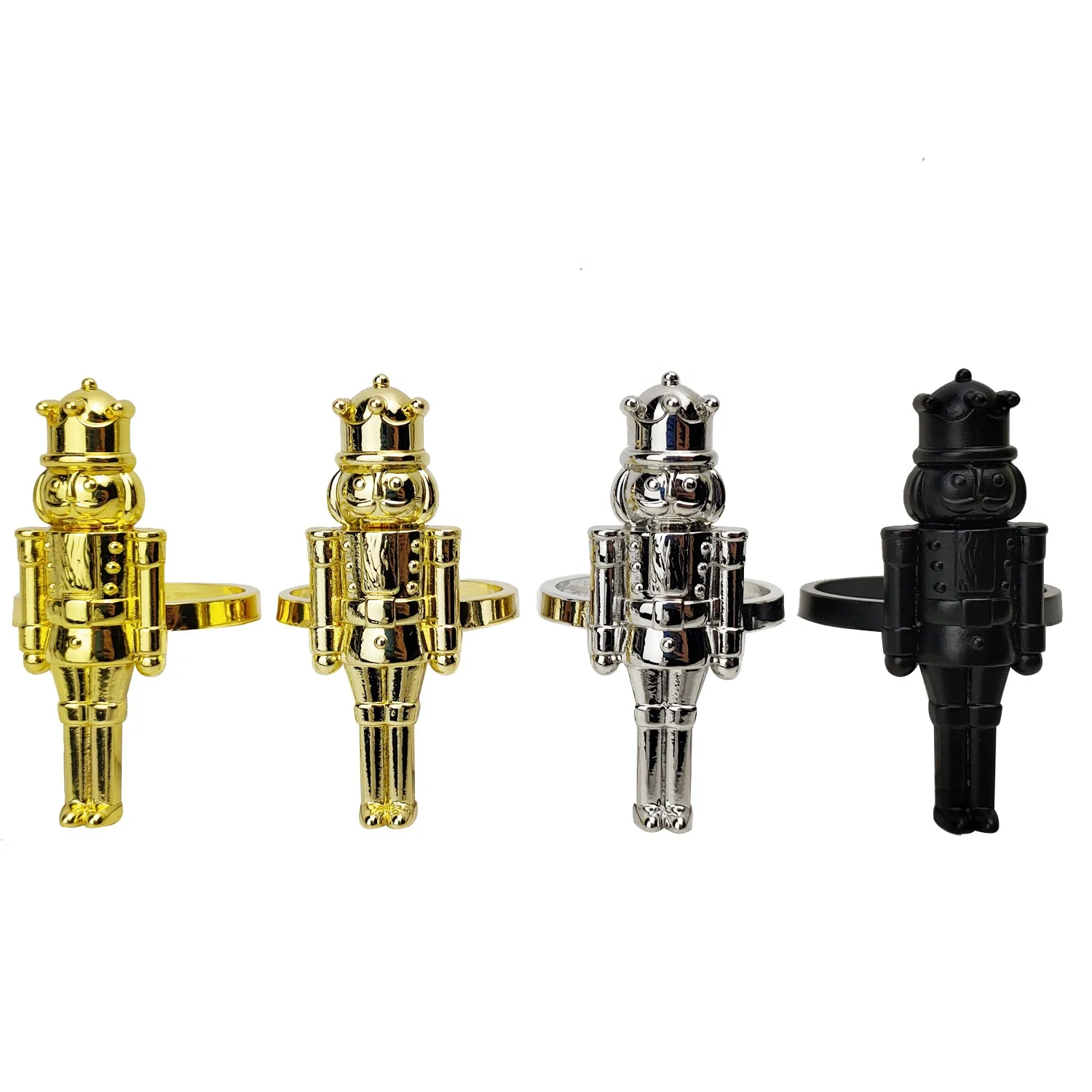 new Walnut soldier  serviette rings metal nutcracker christmas napkin ring