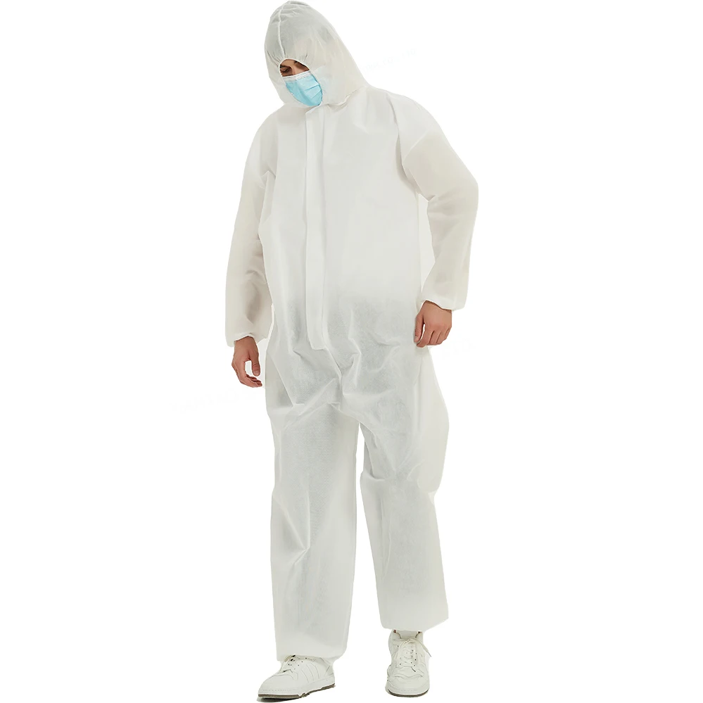 Disposable Nonwoven Coverall with Hat Farm Overalls with Feet Waterproof and Dustproof  with Manufacturer Cheap Price
