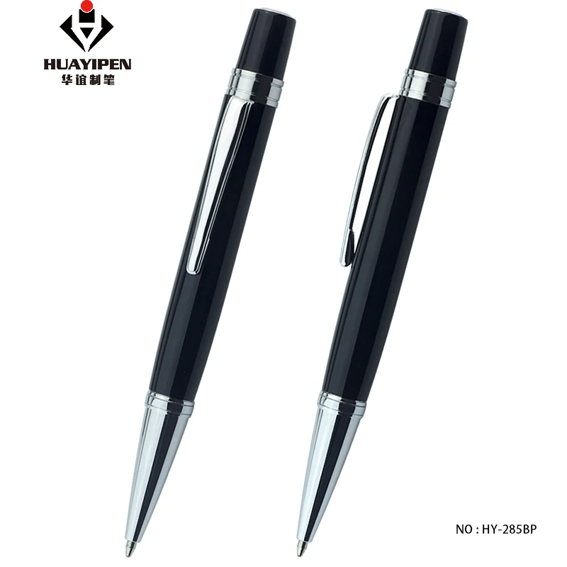 HuaYi короткая мини металлическая закрученная Шариковая ручка высокого качества с логотипом ручки