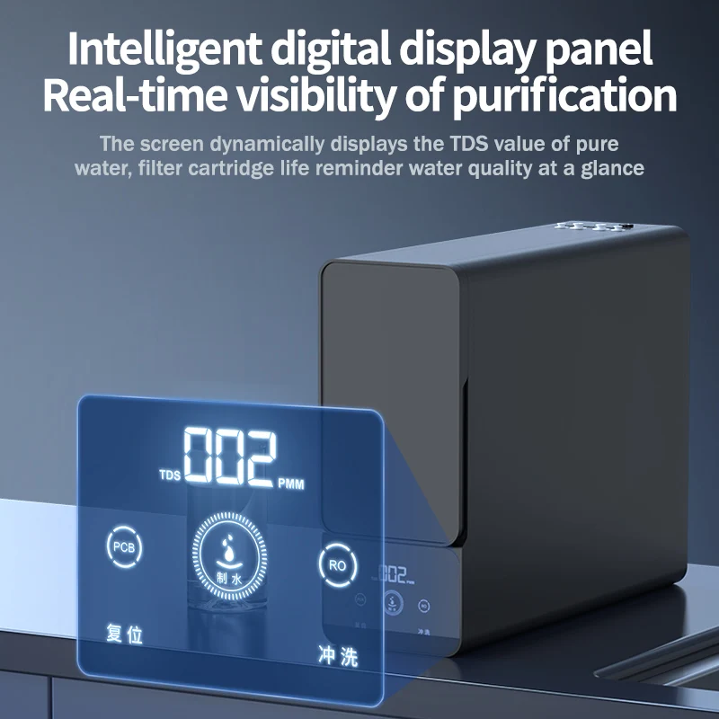 Reverse Osmosis Filter Scale Removing TDS Reduction 1000GPD Tankless Under Sink RO Water Filtration System For Home Kitchen