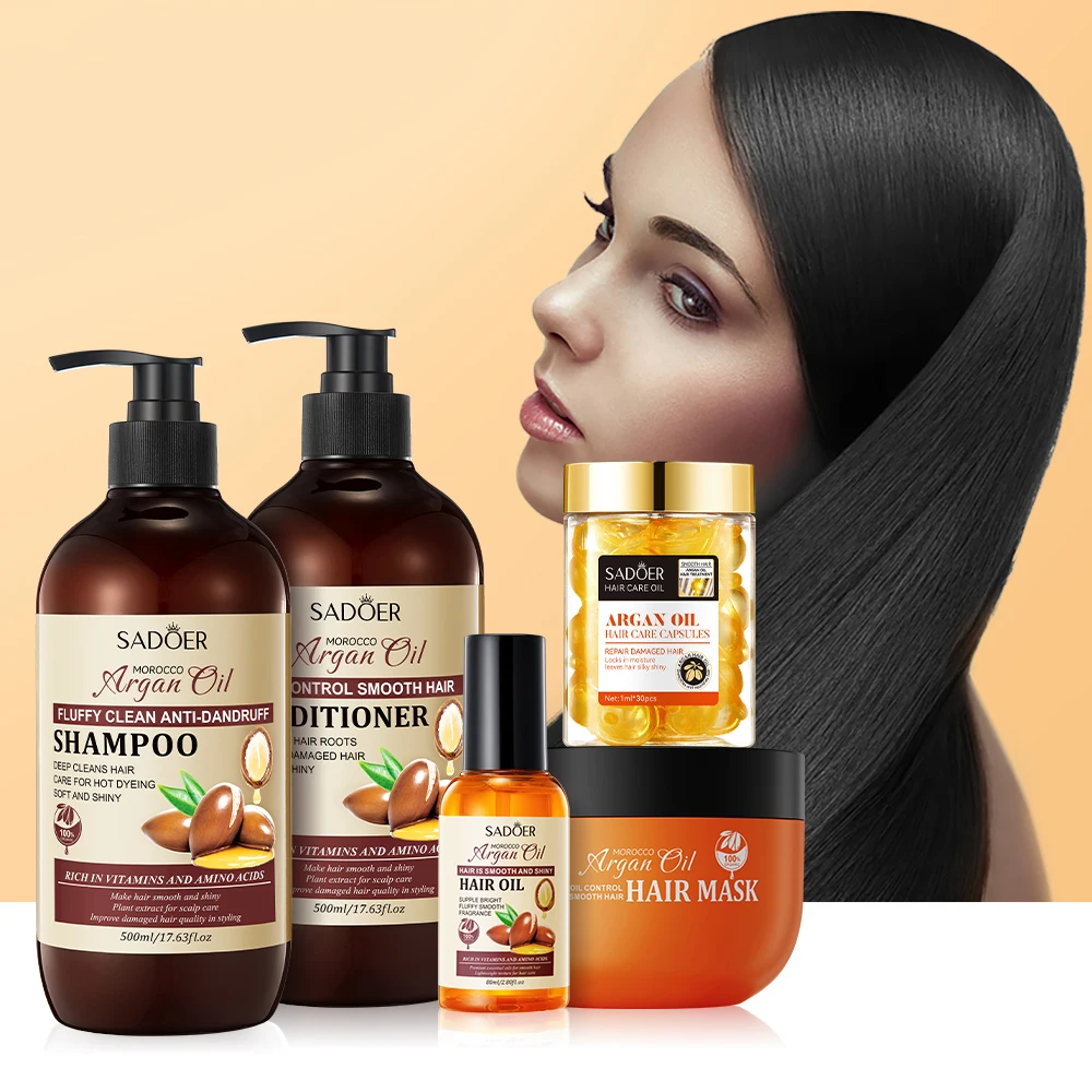 SADOER Argan oil hair care essential oil dyed curly straight conditioner shampoo dry hair care essential oil