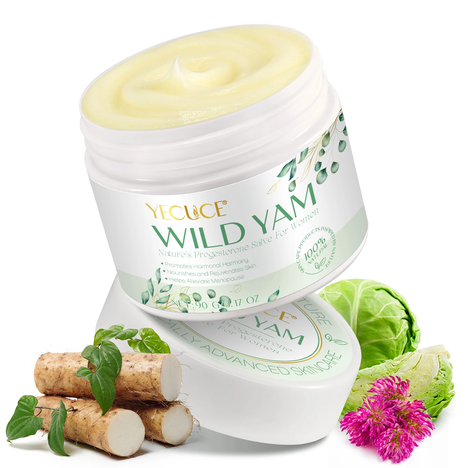 YECUCE vitamin e nourishes rejuvenates skin anti inflammatory 90g women yam extract hormone organic wild yam cream