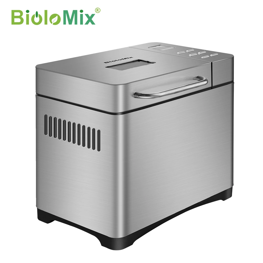  Автоматическая хлебопечка Biolomix из нержавеющей стали 1 кг 17 в 650 Вт программируемая с 3 барабанами дозатор фруктовых