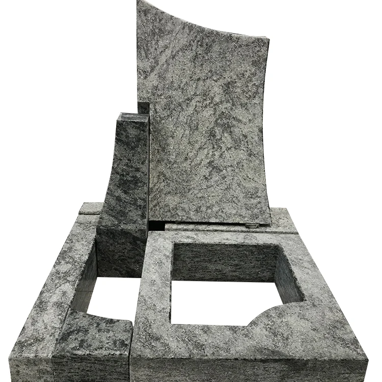 High Quality Elegant Germany Style Grery Polishing Granite Monument Cemetery Tombstone