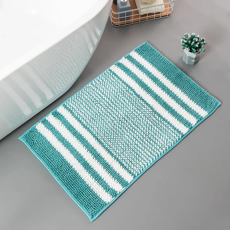 Hot Saling Water Absorption Shaggy Rug Latex Back Non Slip bathroom chenille  floor mats