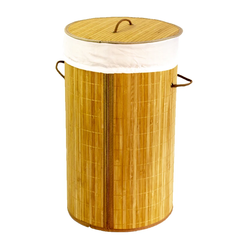 Eco-friendly natural Folding laundry basket bamboo storage bamboo frame laundry baskets