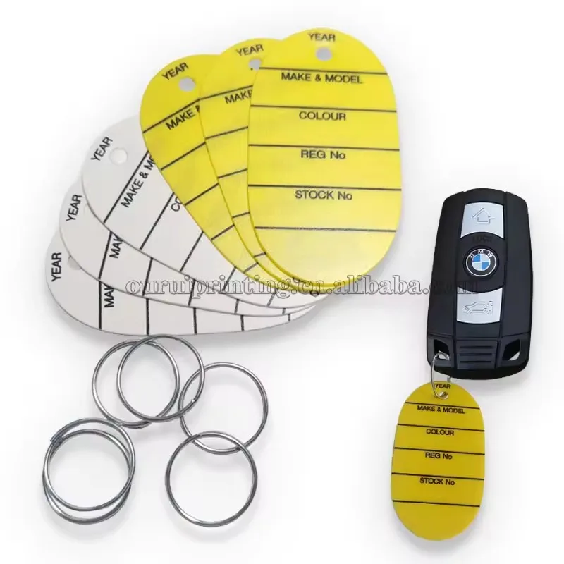 Hot selling custom oval shaped car service key label can be rewritten and written