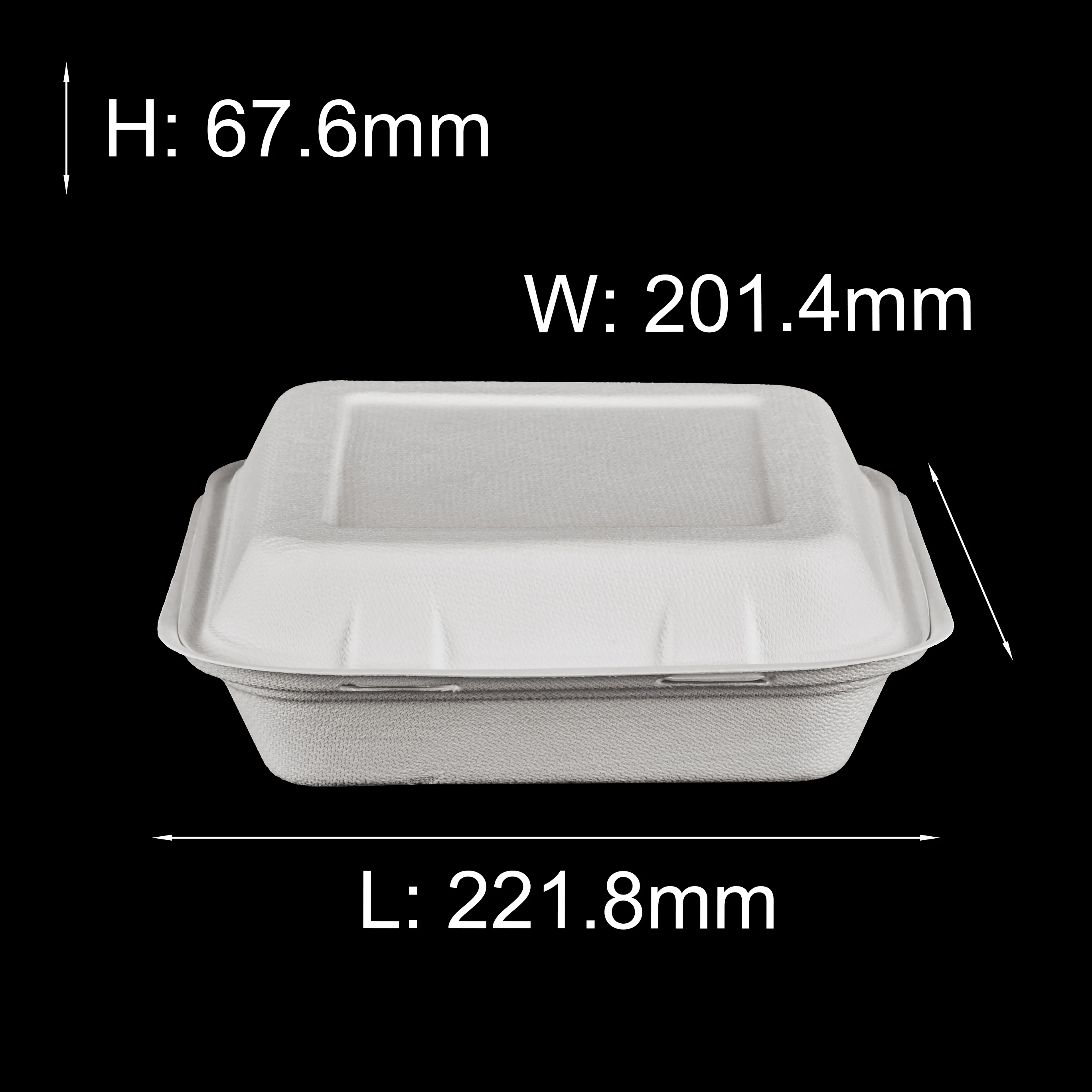 Disposable Biodegradable Compostable Sugarcane Bagasse Pulp Molding Clamshell Fast Food Take away Take Out Packaging Lunch Box