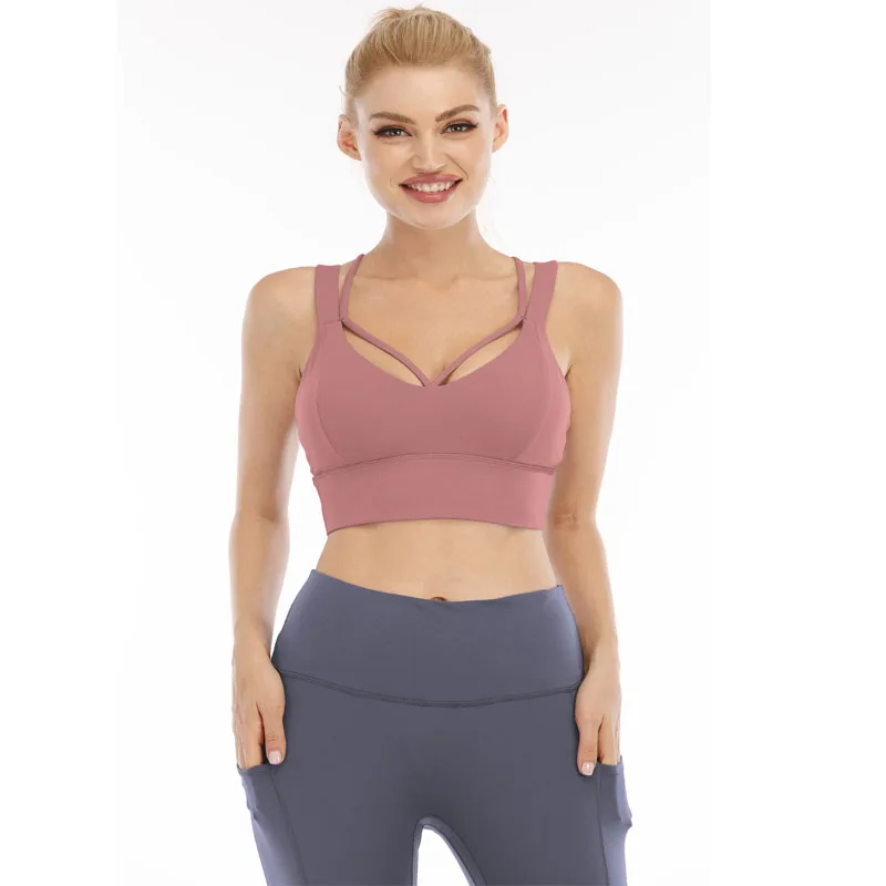 bralets sostenes de dama soutien-gorg wholesale seamless yoga sport  bra cup top fitness sexy sexi gril  womens sports bra set