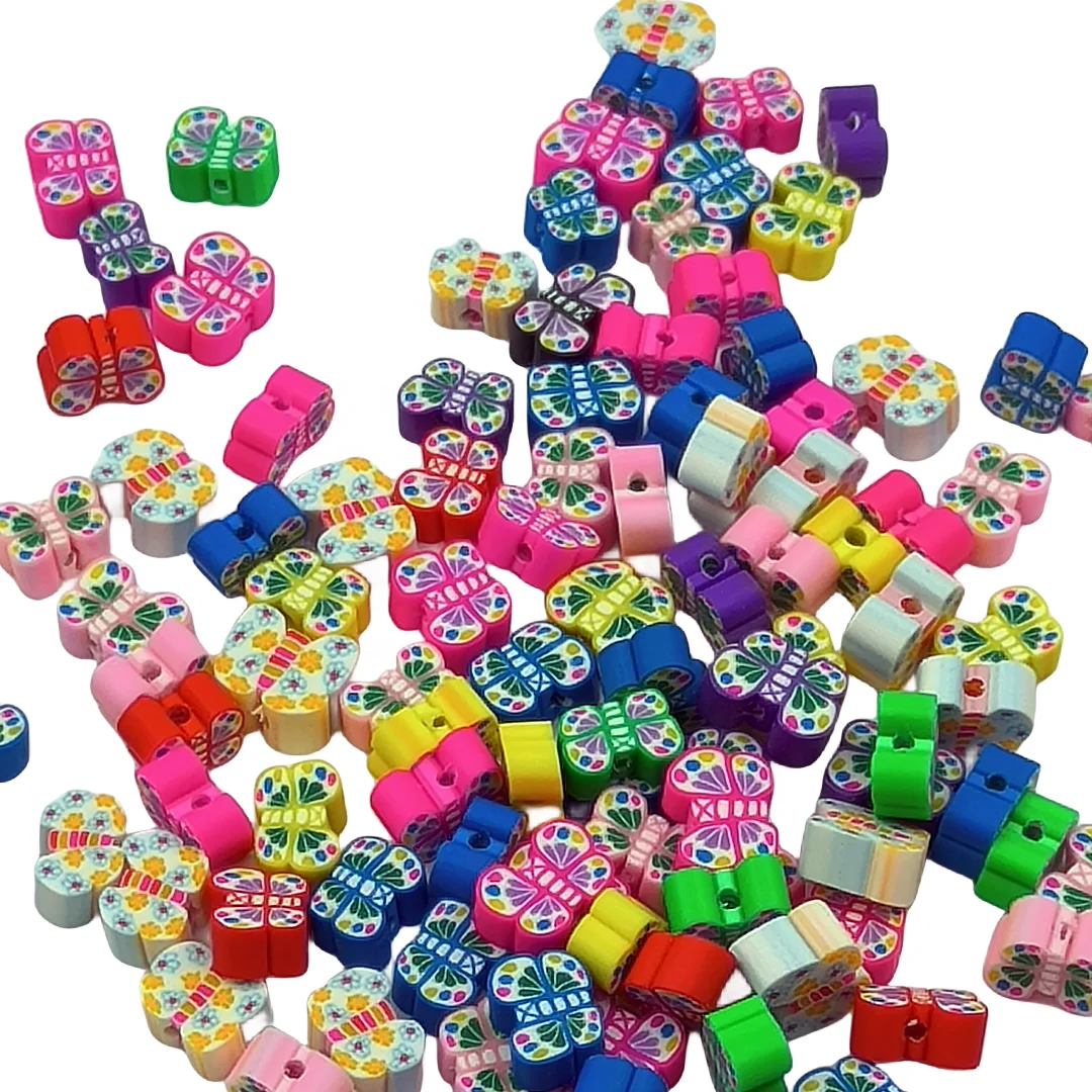Professional 10 * 5MM mixed color butterfly polymer clay For Fimo piece jewelry making bracelet