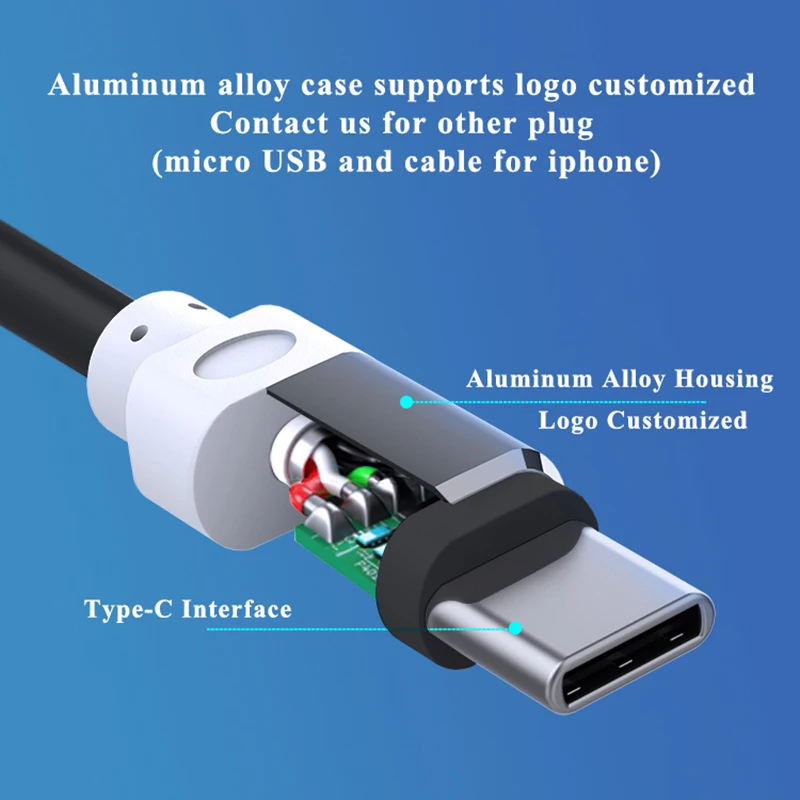 Manufacturer USB Charging Cable TPE case Metal Housing Micro Type C Cable For phone and ipad