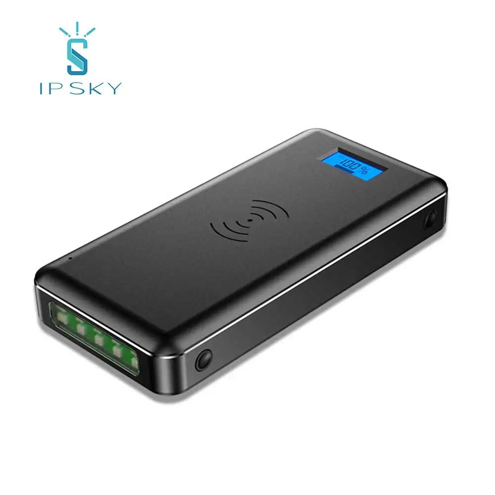 Qi Быстрое беспроводное зарядное устройство 20000 мАч Зарядное устройство для путешествий двойной USB ЖК-дисплей светодиодный внешний аккумулятор зарядное устройство для мобильного телефона