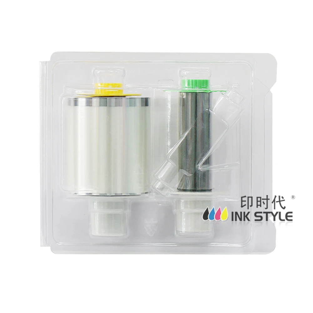 compatible for HDP5000 Fargo 075339 YMCK Color Ribbon 500images & 075338 Film 1500images