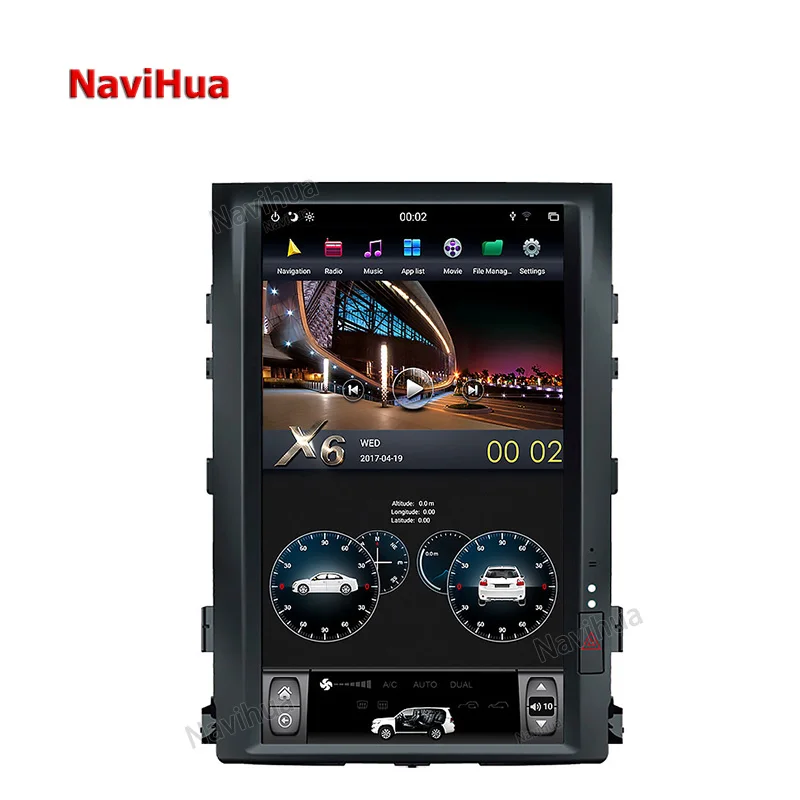 Автомобильный dvd-плеер NaviHua с вертикальным экраном 16 дюймов в стиле Тесла для Toyota Land Cruiser 2008-2015, низкая и высокая версии