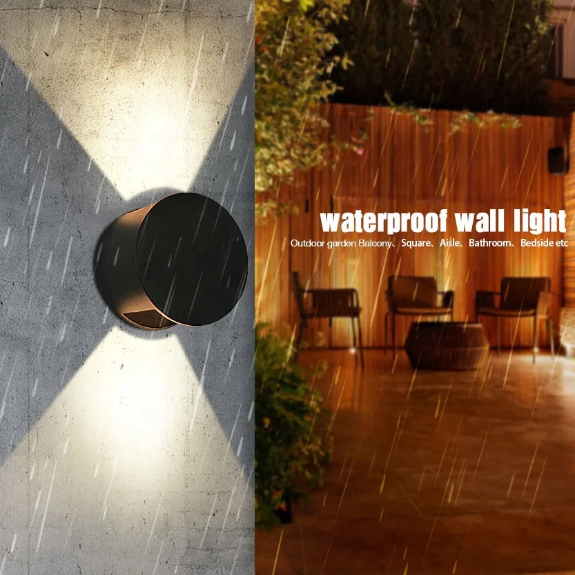 2022 New Round Shape 6Watt 10Watt  3000K Black White Aluminum Waterproof Modern ip65 Outdoor LED Wall Lamps