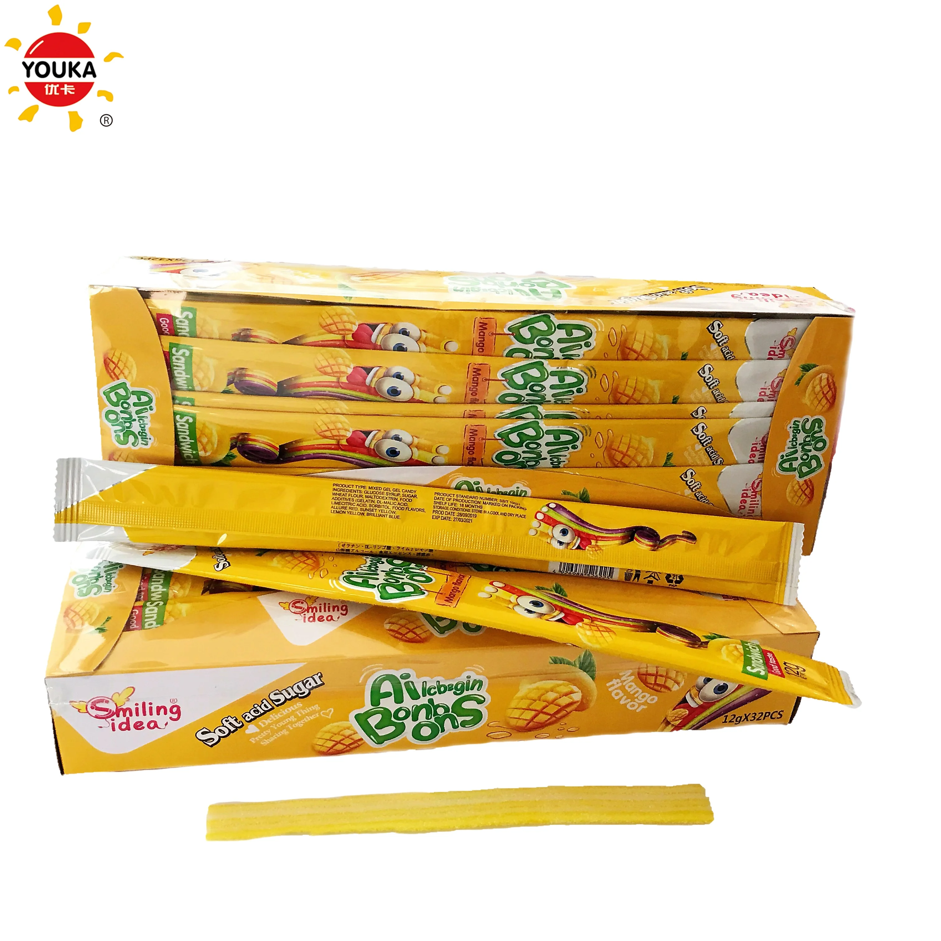 
12g Liquorice Soft Sour Candy Belt Shape Gummy Liquorice Candy 