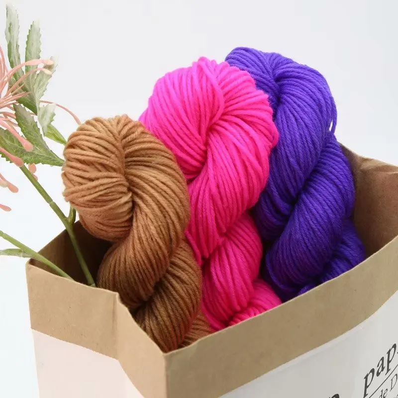 Charmkey Dyed Colorful Hank Baby Soft High Bulk Pure Knitting Crochet 100% Acrylic yarn for Sweater