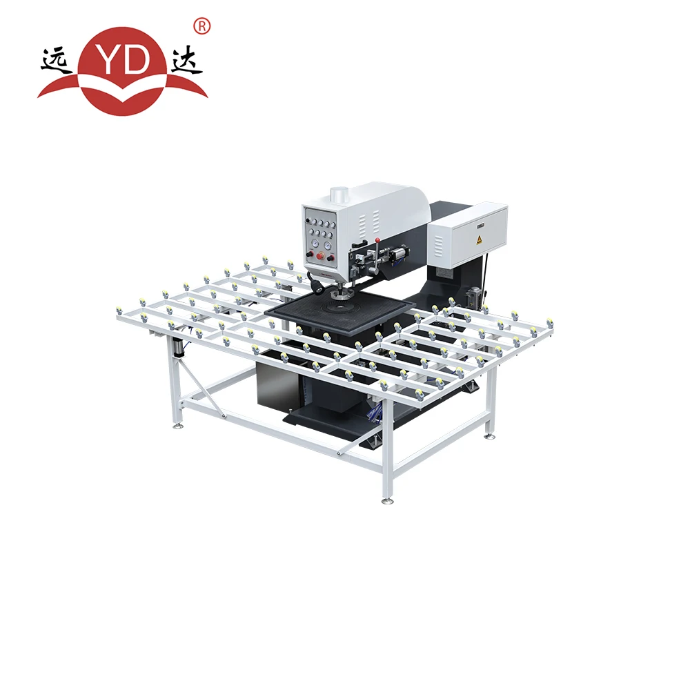 Automatic PLC Glass Hole Drilling Machine Flat Glass Driller With Accurate Drilling Head