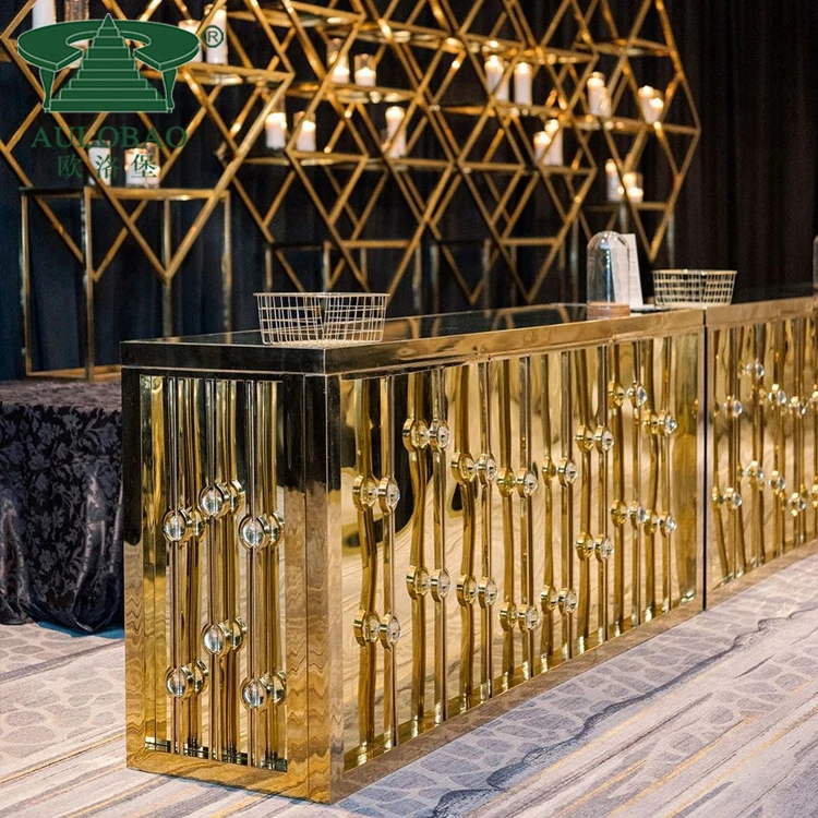 Модная Золотая барная стойка и регистрации из нержавеющей стали с современным дизайном