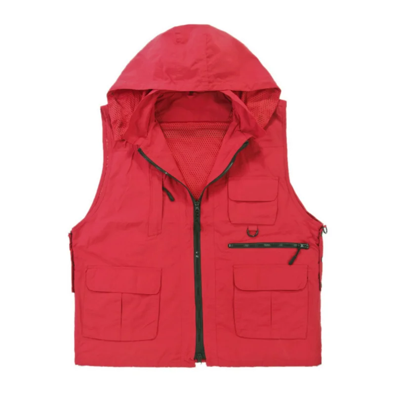 custom logo Summer autumn quick dry waterproof outdoor volunteer fishing multi pocket vest men