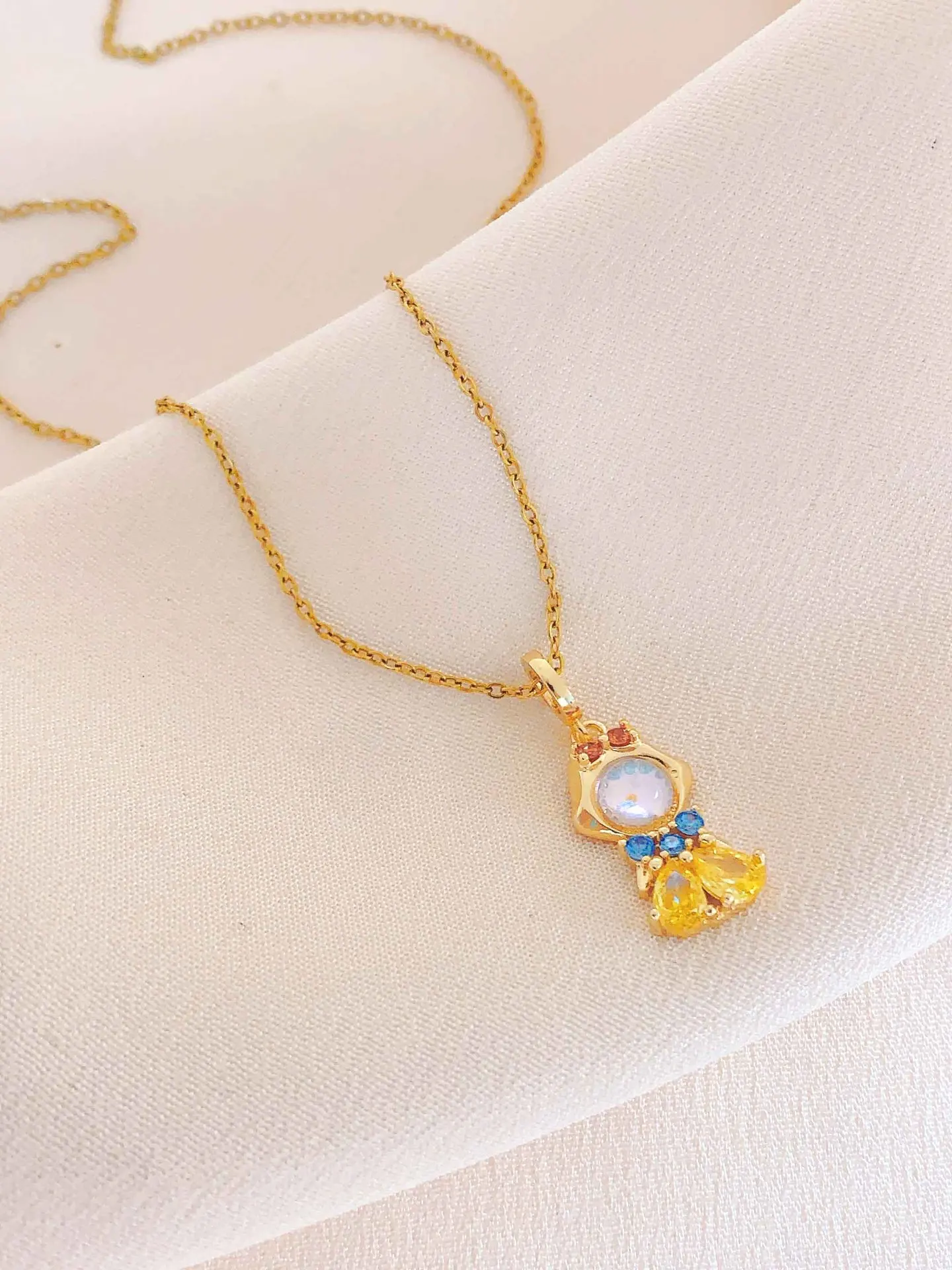ODM Fashion Zircon Stainless Steel Pendant Necklace Cute Little Fairy Princess Necklace For Girl
