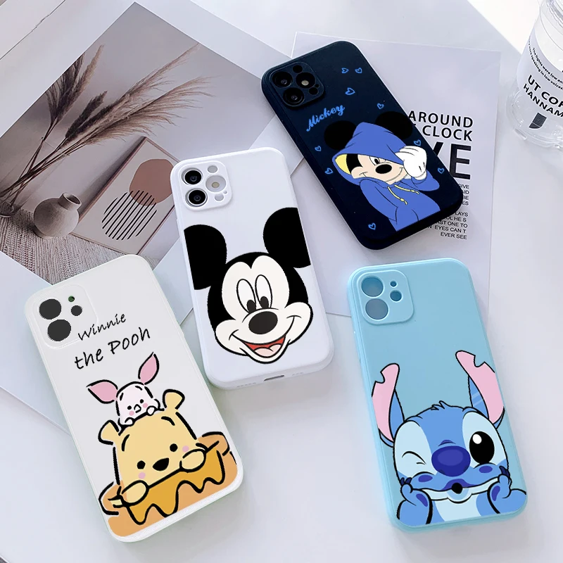 Cartoon mouse duck bear style Phone Case for iPhone 13 12 11 Pro XR X Xs Max 8 7 Mini Frosted Silicone Cases Soft Back Cover