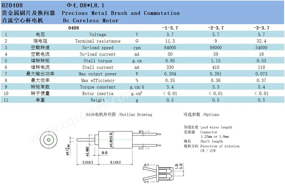 0408 Micro 3v Mini Dc Coreless Motor, 4mm Toy Helicopter Motor