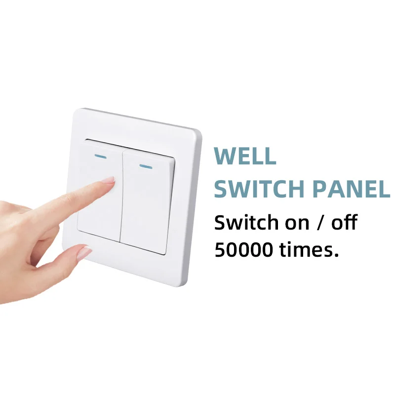 Wall Switch 2 Gang 1 Way With Indicator 13A Electrical Power Light Switch 220V Wall Touch Switches