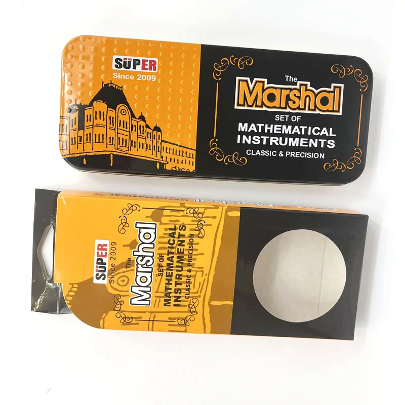 Высококачественная металлическая 9 шт. коробка с геометрическим рисунком маршала для школьниц, коробка с геометрическим рисунком для детей