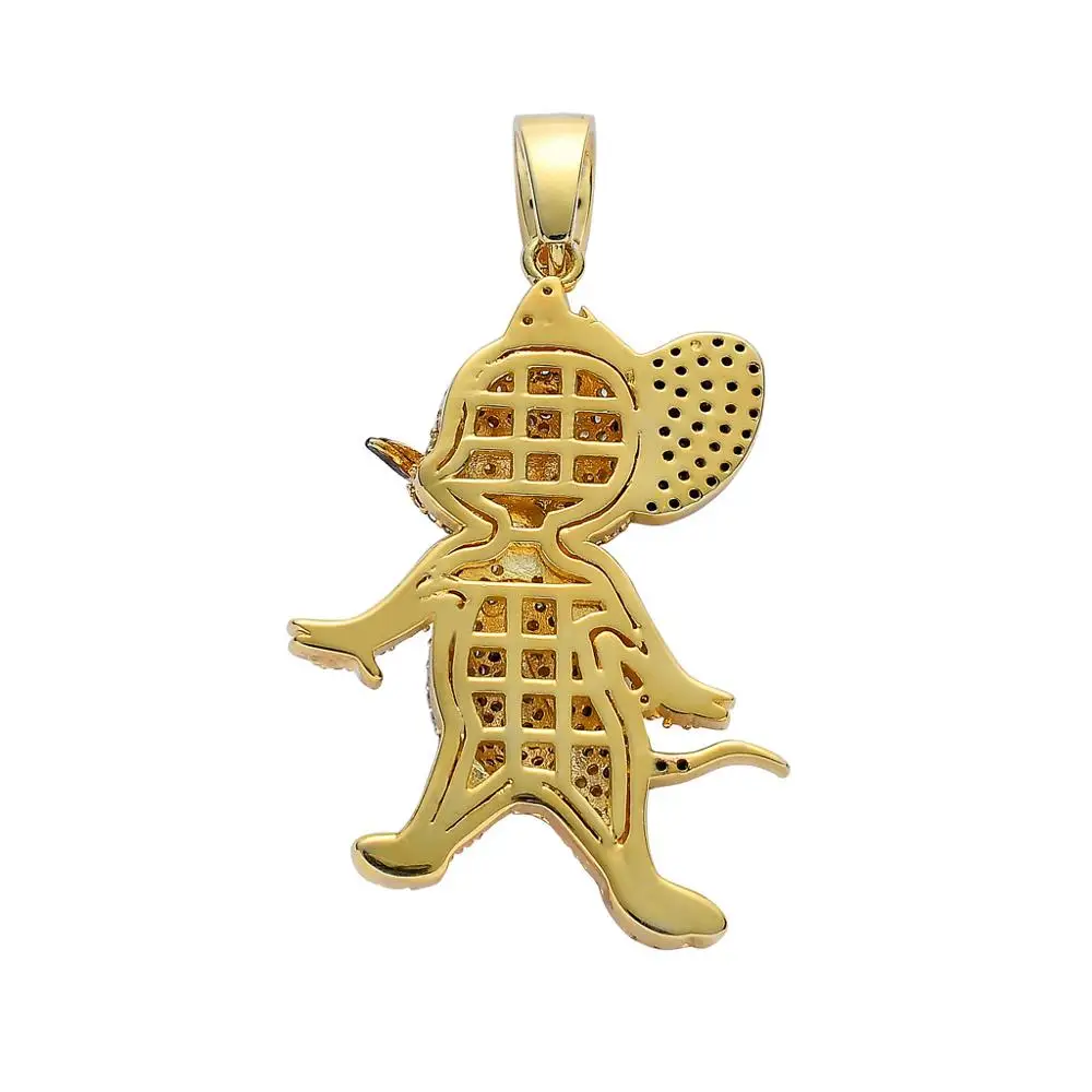 HipHop Jewelry Movie Tom And Jerry AAA Cubic Zirconia Ice Out Pendant Cartoon Design Pendants
