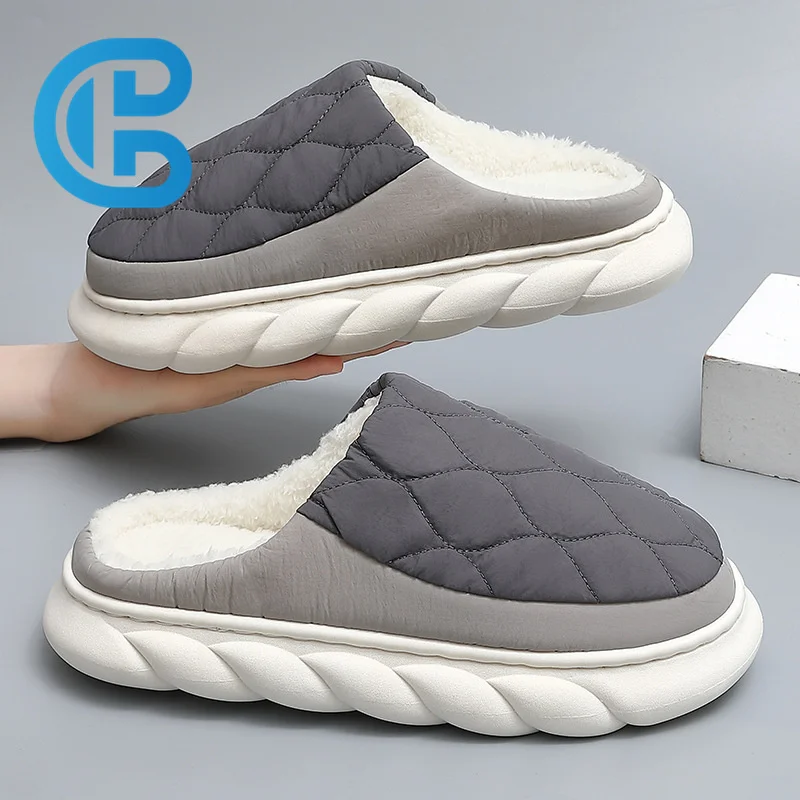 Мужские хлопковые тапочки на толстой подошве