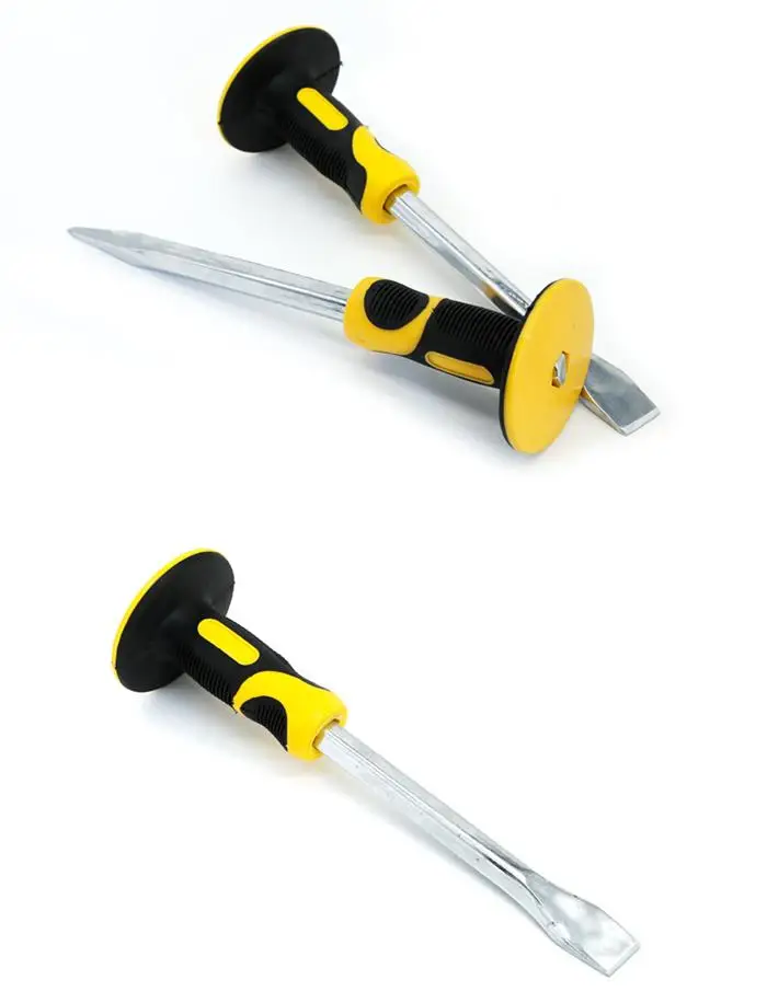 HIgh Quality Chromed Plated Blade Cold Stone Chisel with Rubber Tpr Handle