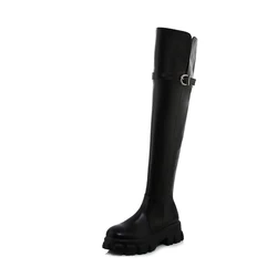 2021 Fall Winter New Black Long Boots High Heels Women Fashion Over Knee High Boots Female