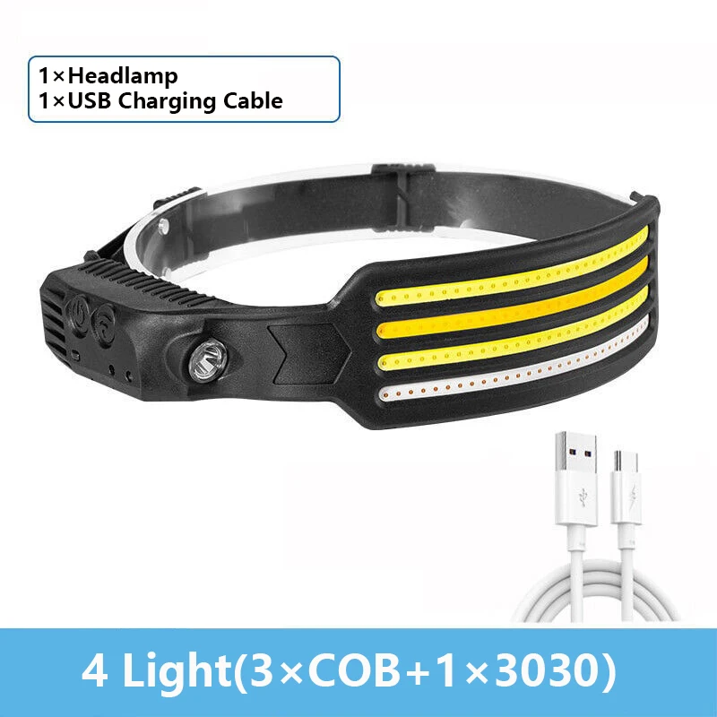 Headlamp Flashlight Ultra-Light Bright Led Rechargeable Headlight With White Red Light And Motion Sensor Head Lamp